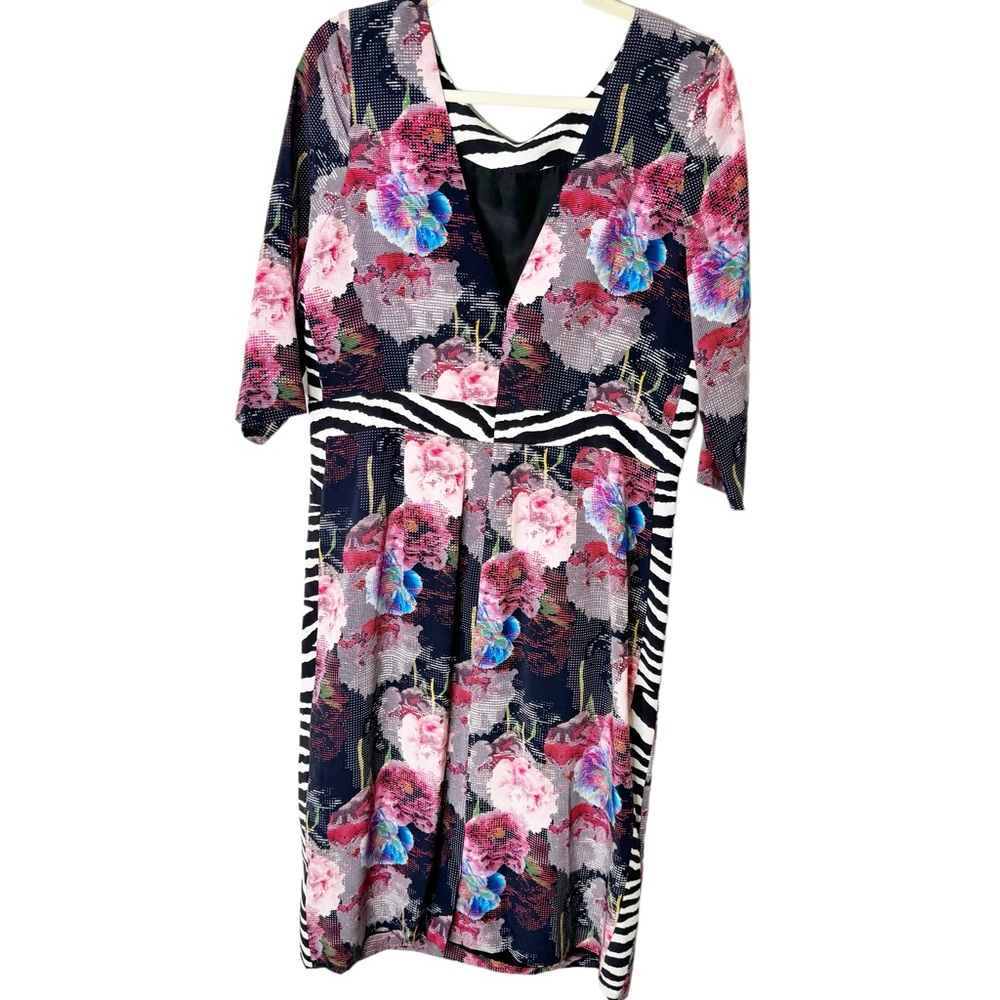 NWT Robert Graham 100% Silk Midi Ophelia Dress Size Large - Picture 5 of 8